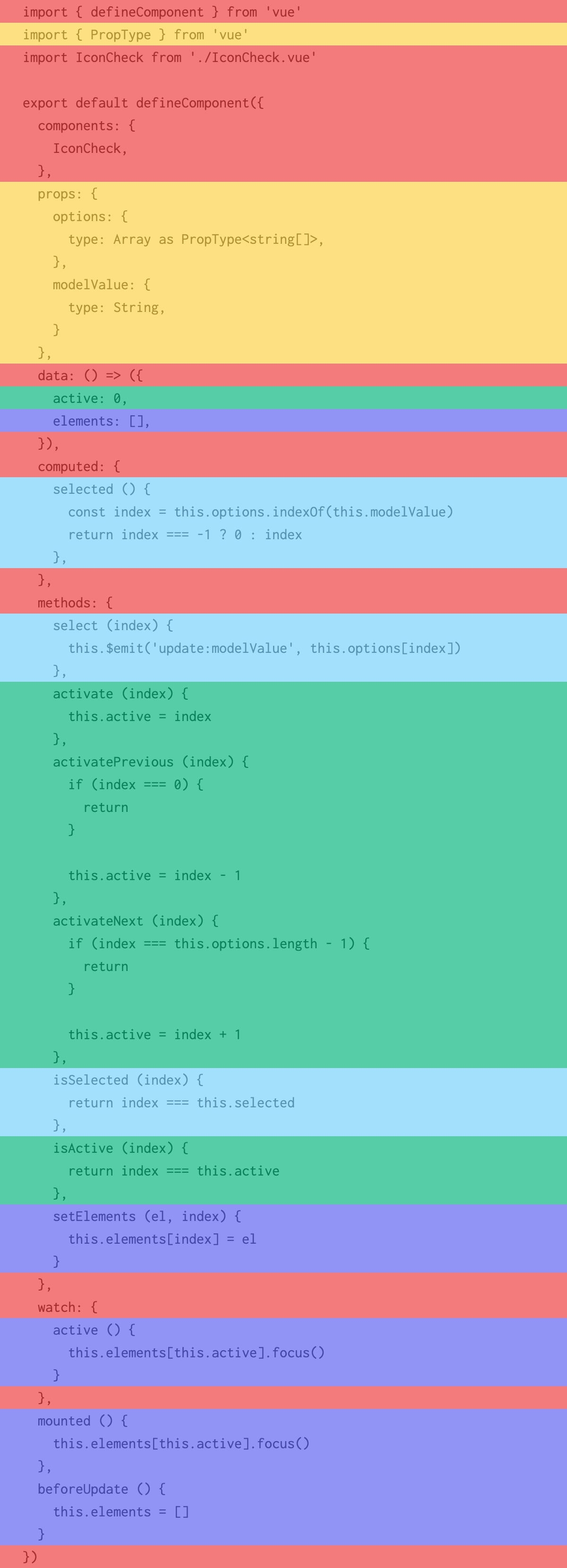 Highlighted code